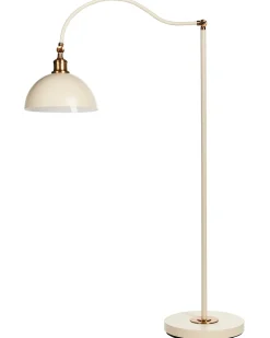 Hot Beliani Lampada da pavimento LENNON Regolabile Metallo Beige chiaro Bianco Beige Oro