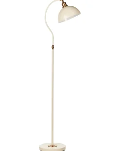 Hot Beliani Lampada da pavimento LENNON Regolabile Metallo Beige chiaro Bianco Beige Oro