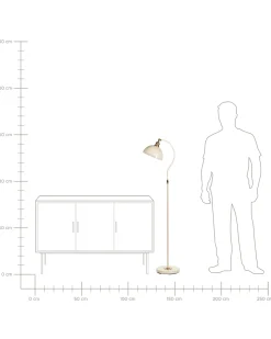 Hot Beliani Lampada da pavimento LENNON Regolabile Metallo Beige chiaro Bianco Beige Oro
