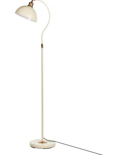Hot Beliani Lampada da pavimento LENNON Regolabile Metallo Beige chiaro Bianco Beige Oro
