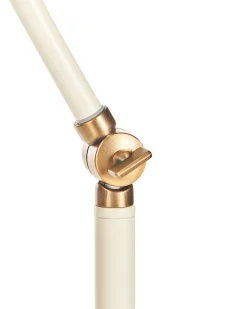 Hot Beliani Lampada da pavimento LENNON Regolabile Metallo Beige chiaro Bianco Beige Oro