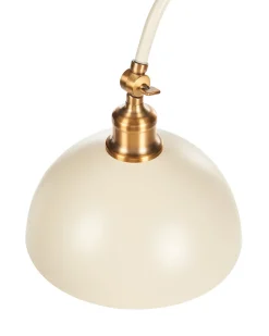 Hot Beliani Lampada da pavimento LENNON Regolabile Metallo Beige chiaro Bianco Beige Oro