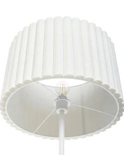 Discount Beliani Lampada da pavimento LOURENS Metallo Bianco sporco Bianco Beige
