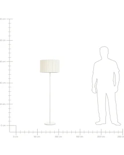 Discount Beliani Lampada da pavimento LOURENS Metallo Bianco sporco Bianco Beige