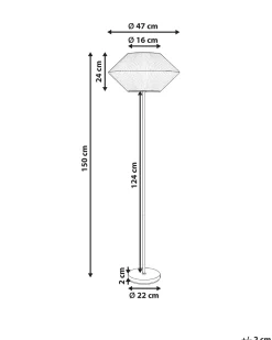 Hot Beliani Lampada da pavimento MAKETSI Metallo Nero Bianco Nero
