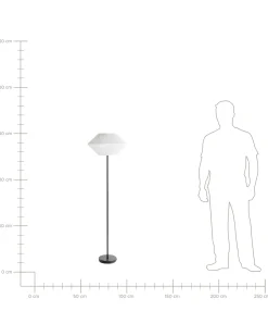 Hot Beliani Lampada da pavimento MAKETSI Metallo Nero Bianco Nero