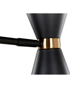 Outlet Beliani Lampada da pavimento MELAWI Metallo Nero Oro Nero