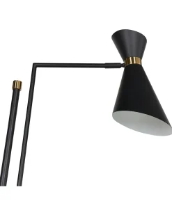 Outlet Beliani Lampada da pavimento MELAWI Metallo Nero Oro Nero