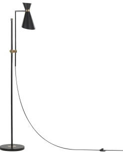 Outlet Beliani Lampada da pavimento MELAWI Metallo Nero Oro Nero