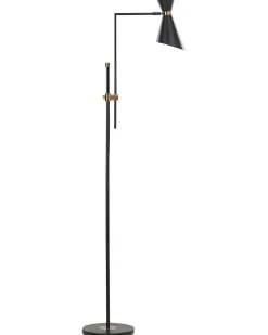 Outlet Beliani Lampada da pavimento MELAWI Metallo Nero Oro Nero