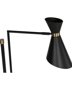 Outlet Beliani Lampada da pavimento MELAWI Metallo Nero Oro Nero