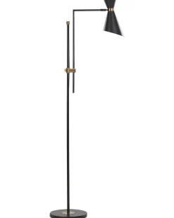 Outlet Beliani Lampada da pavimento MELAWI Metallo Nero Oro Nero