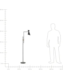 Outlet Beliani Lampada da pavimento MELAWI Metallo Nero Oro Nero