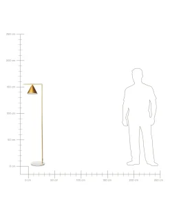 Beliani Lampada da pavimento MOCAL Metallo Oro Bianco Oro