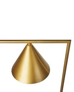 Beliani Lampada da pavimento MOCAL Metallo Oro Bianco Oro