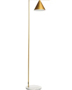 Beliani Lampada da pavimento MOCAL Metallo Oro Bianco Oro
