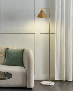 Beliani Lampada da pavimento MOCAL Metallo Oro Bianco Oro