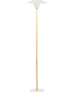 Best Beliani Lampada da pavimento MOPPY Legno di quercia Bianco Bianco Marrone