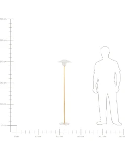 Best Beliani Lampada da pavimento MOPPY Legno di quercia Bianco Bianco Marrone
