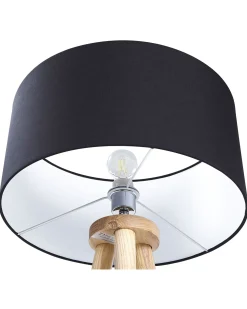 Discount Beliani Lampada da pavimento NITRA Legno di quercia Nero Marrone Nero