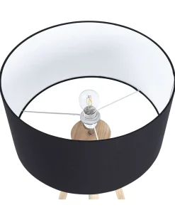 Discount Beliani Lampada da pavimento NITRA Legno di quercia Nero Marrone Nero