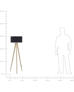Discount Beliani Lampada da pavimento NITRA Legno di quercia Nero Marrone Nero