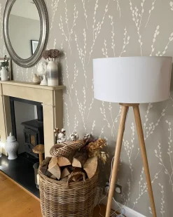 Hot Beliani Lampada da pavimento NITRA Legno di quercia Bianco Bianco Marrone