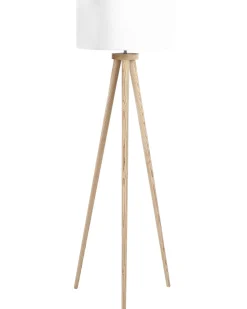 Hot Beliani Lampada da pavimento NITRA Legno di quercia Bianco Bianco Marrone