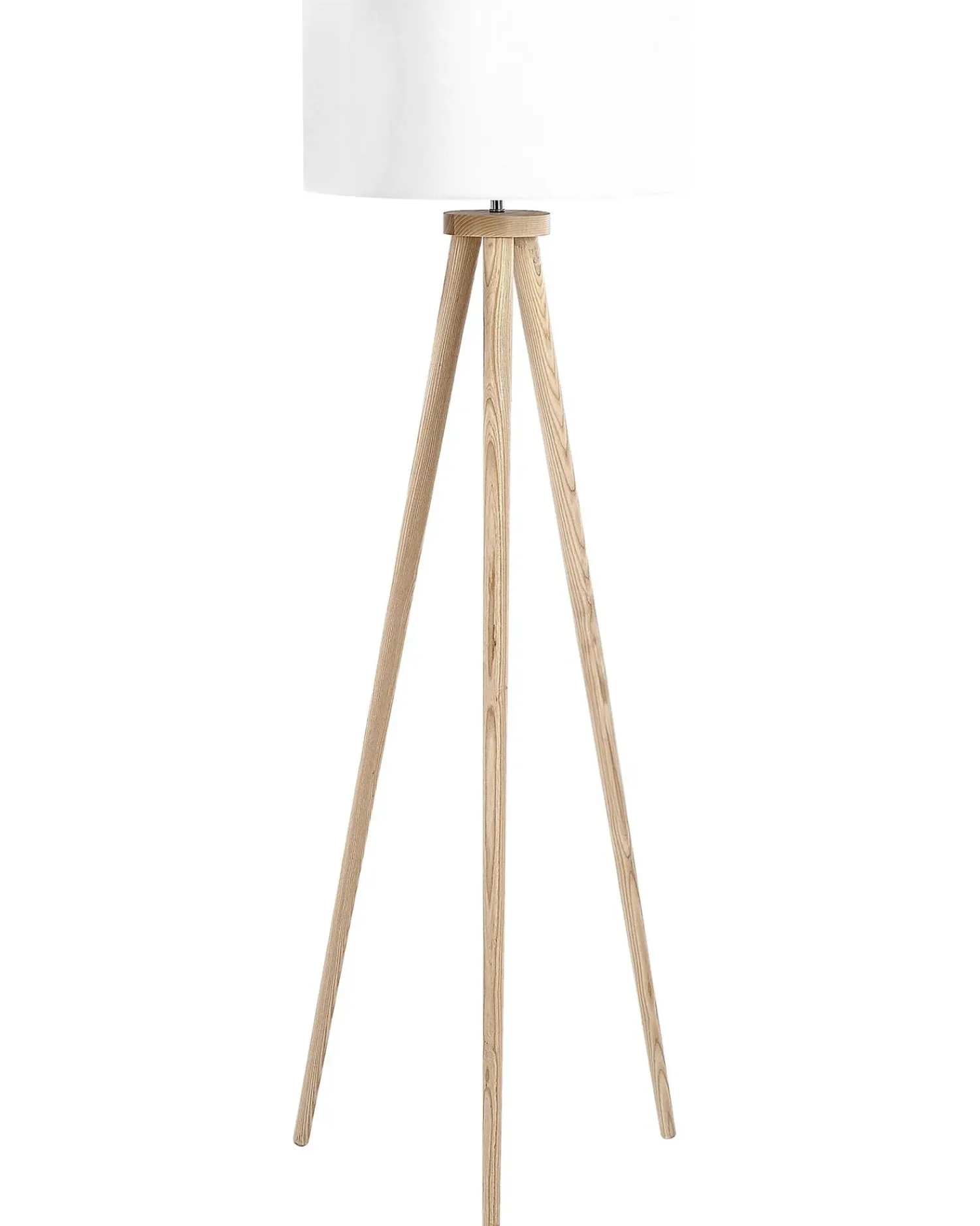 Hot Beliani Lampada da pavimento NITRA Legno di quercia Bianco Bianco Marrone