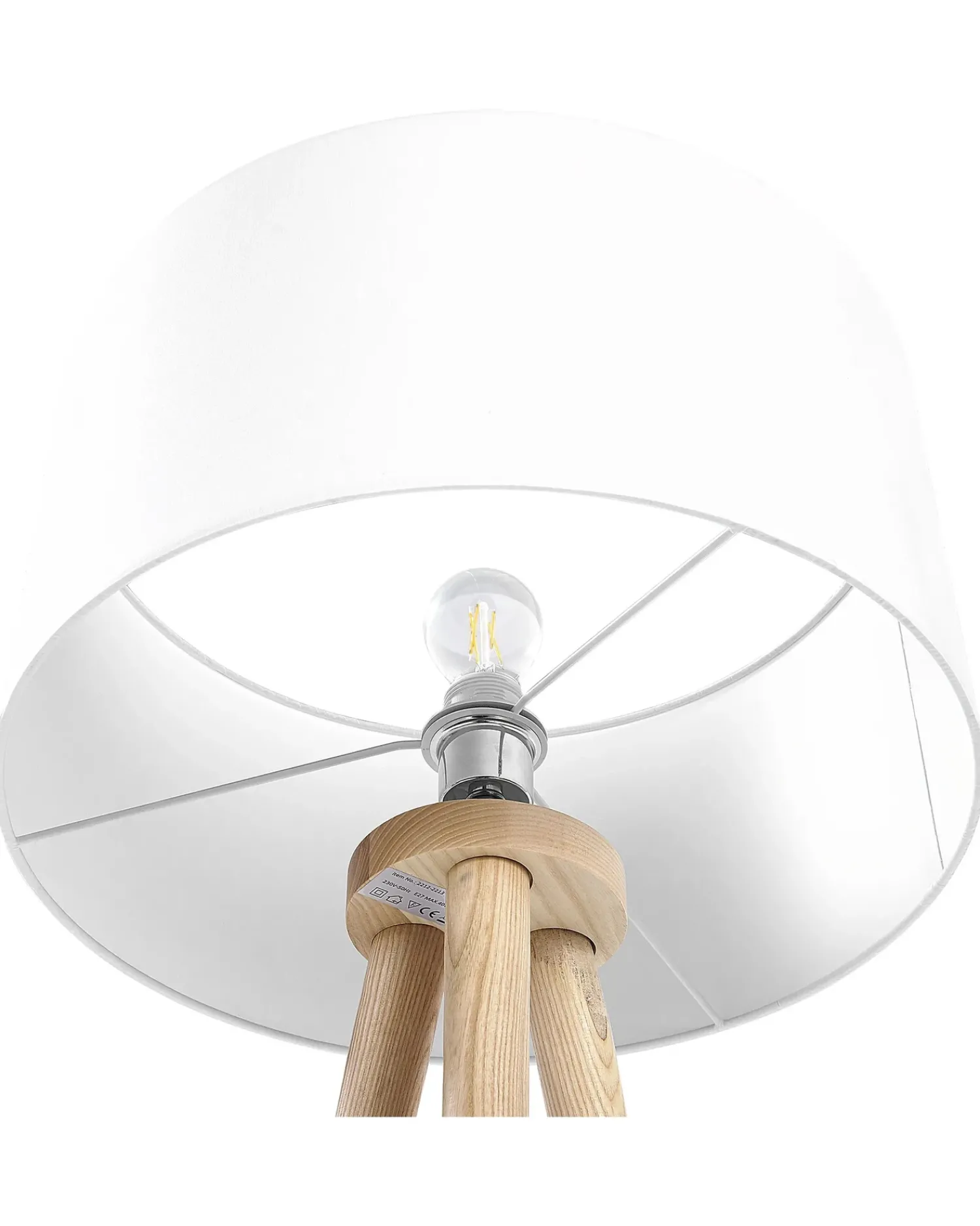 Hot Beliani Lampada da pavimento NITRA Legno di quercia Bianco Bianco Marrone