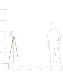 Hot Beliani Lampada da pavimento NITRA Legno di quercia Bianco Bianco Marrone