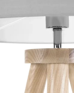 Online Beliani Lampada da pavimento NITRA Legno di quercia Grigio Marrone Grigio