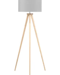 Online Beliani Lampada da pavimento NITRA Legno di quercia Grigio Marrone Grigio