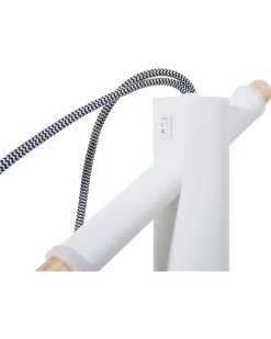 Online Beliani Lampada da pavimento OWENS Regolabile Legno di frassino Bianco Bianco Marrone Oro