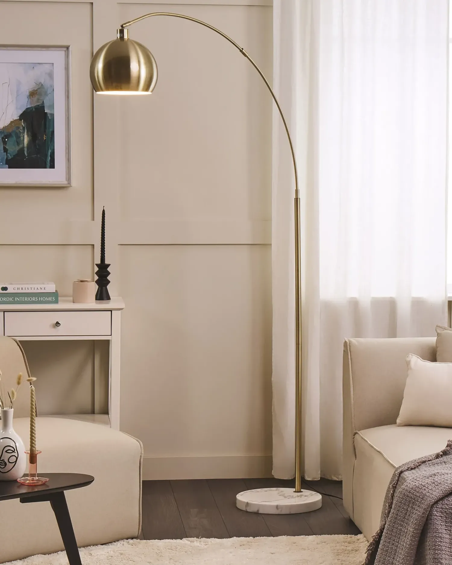 Clearance Beliani Lampada da pavimento PAROO Metallo Ottone