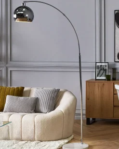 New Beliani Lampada da pavimento PAROO Metallo Argento