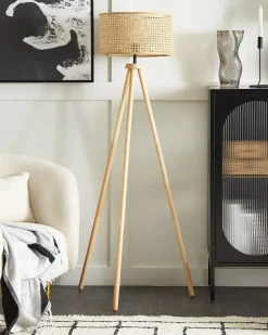 Beliani Lampada da pavimento PENTON Rattan Naturale