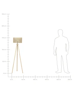 Beliani Lampada da pavimento PENTON Rattan Naturale