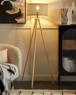 Beliani Lampada da pavimento PENTON Rattan Naturale