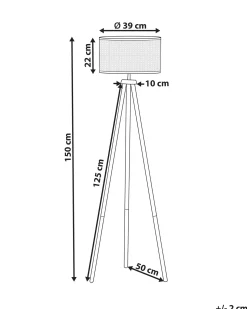 Beliani Lampada da pavimento PENTON Rattan Naturale