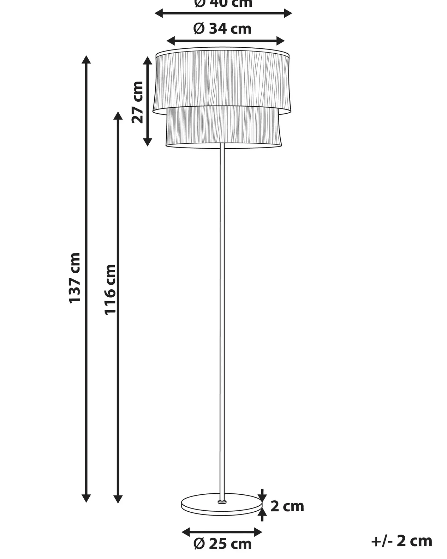 Hot Beliani Lampada da pavimento PERISTERI Metallo Marrone Oro Marrone