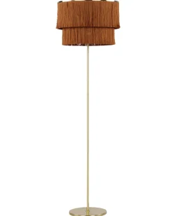 Hot Beliani Lampada da pavimento PERISTERI Metallo Marrone Oro Marrone