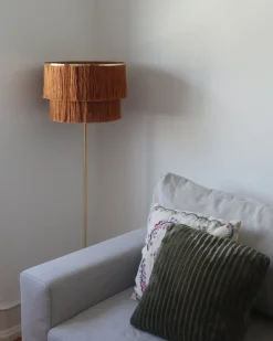 Hot Beliani Lampada da pavimento PERISTERI Metallo Marrone Oro Marrone