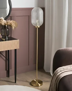 Hot Beliani Lampada da pavimento PORTERO Metallo Oro