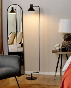 Discount Beliani Lampada da pavimento RIMAVA Regolabile Metallo Nero