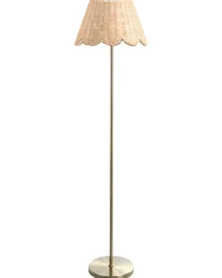 Discount Beliani Lampada da pavimento SALM Rattan Naturale Naturale Ottone