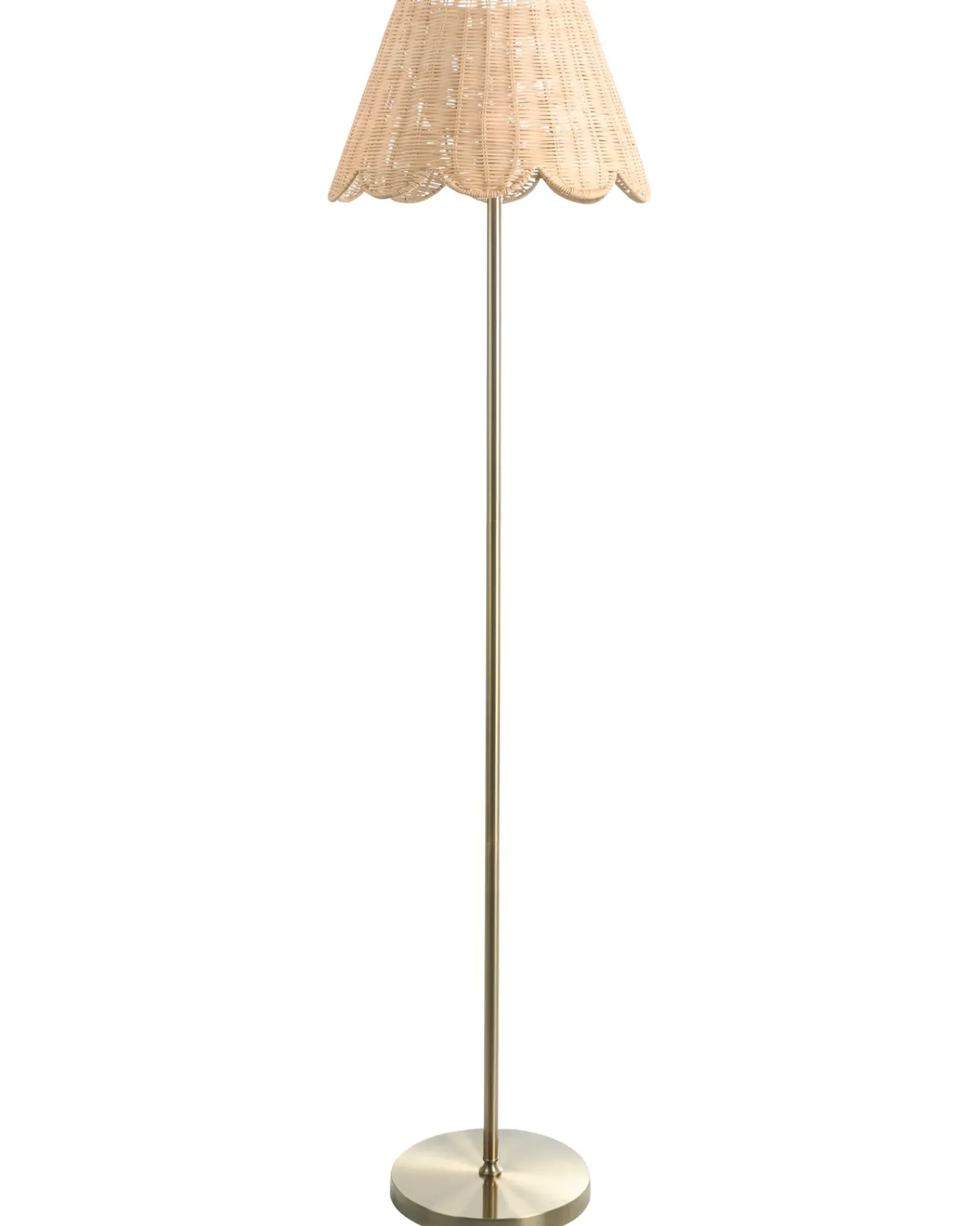 Discount Beliani Lampada da pavimento SALM Rattan Naturale Naturale Ottone