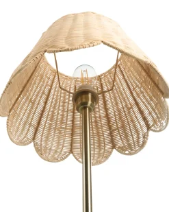 Discount Beliani Lampada da pavimento SALM Rattan Naturale Naturale Ottone