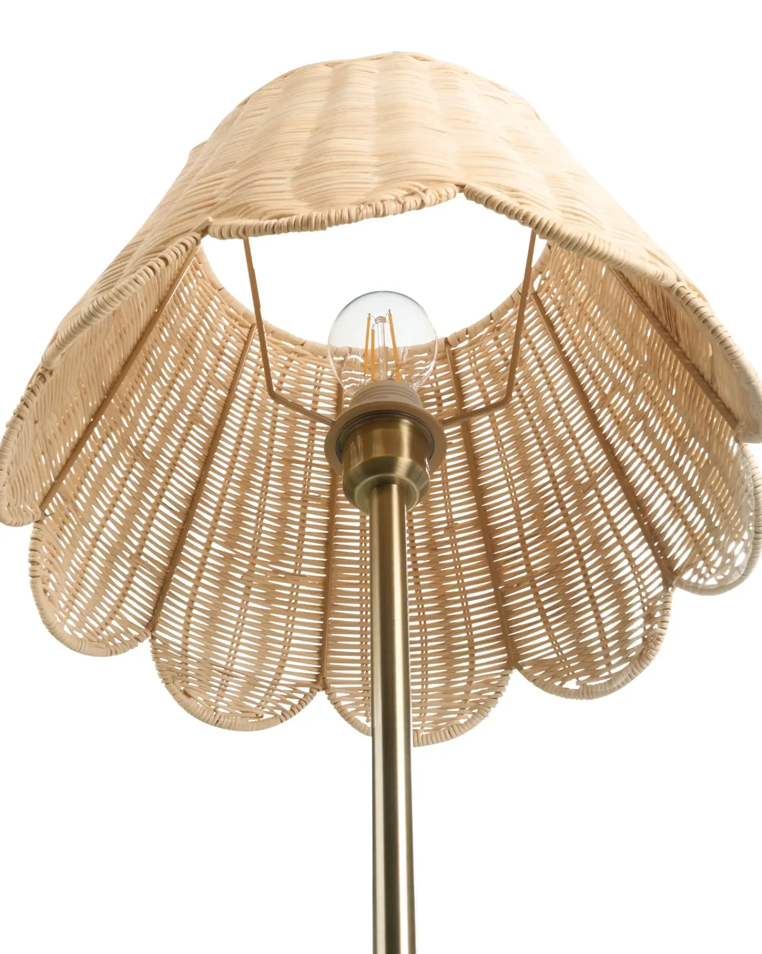 Discount Beliani Lampada da pavimento SALM Rattan Naturale Naturale Ottone