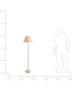 Discount Beliani Lampada da pavimento SALM Rattan Naturale Naturale Ottone